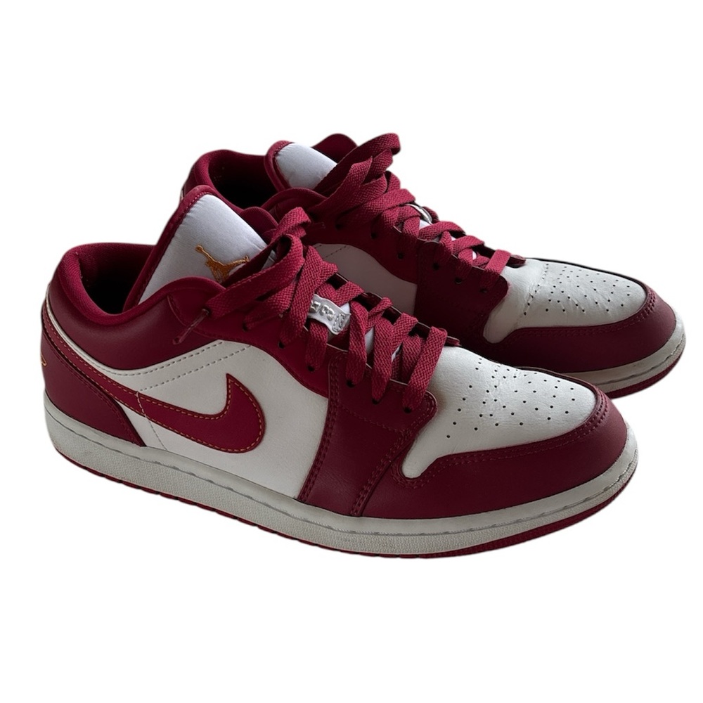 Nike Air Jordan 1 Low Cardinal Red Men's Size 9.5 Sneakers Shoes 553558-607